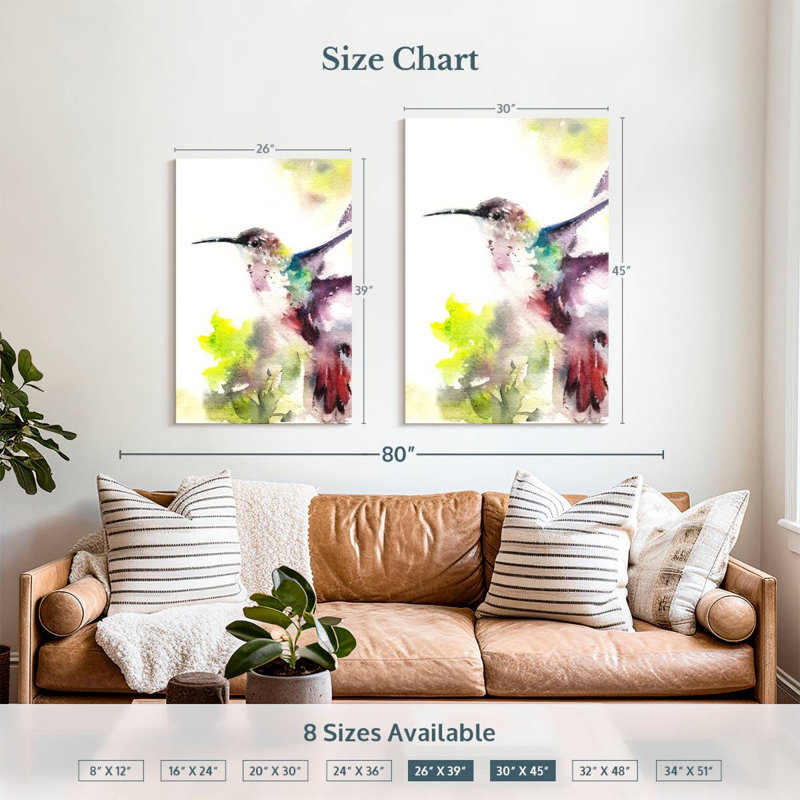 Brampt Hummingbird Hues, 39" H x 26" W
