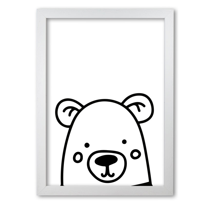 Black And White Beard - Painting, White Grain Frame, 85 cm H x 60 cm W x 5 cm D