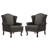 Duward Upholstered Dark Gray Linen Wingback Accent Chair with Rolled Arm and Solid Wood Leg (Set of 2)-1896893030