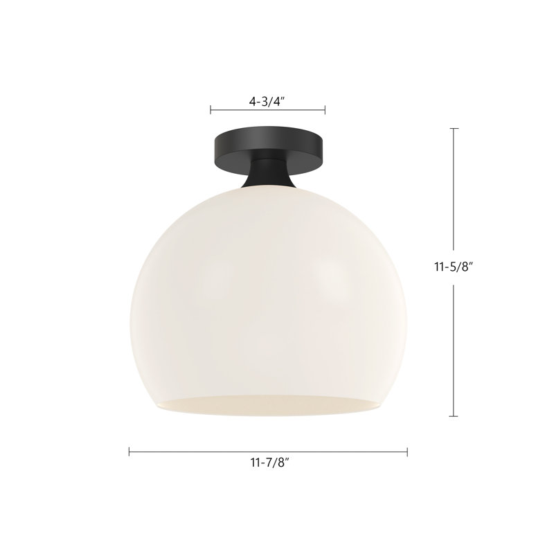 Plafonnier encastré 1 lumière Castilla 11,875 po, Doré vieilli, Opale matte