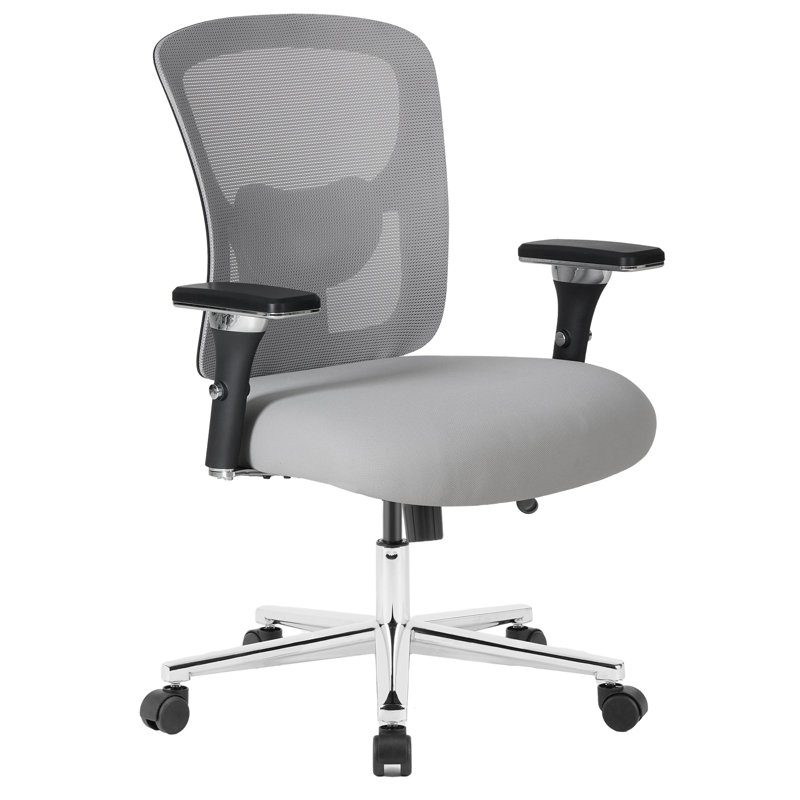 Fauteuil de bureau ergonomique en filet Lisabella de 26,7 po pour 500 lb avec support lombaire réglable, Gris