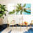 Beach Palm Trees Paradise - 3 Piece Wrapped Canvas Print-55474283