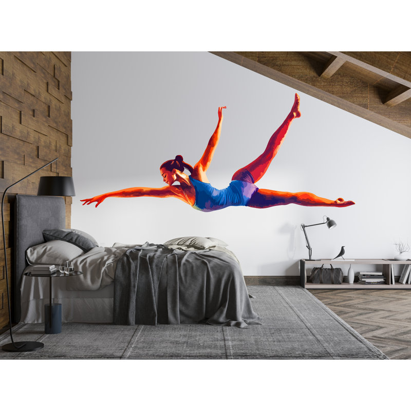 Adhésif décoratif coloré danseur de ballet moderne danseur de ballet, décor de filles, studio de danse amovible, 087 g