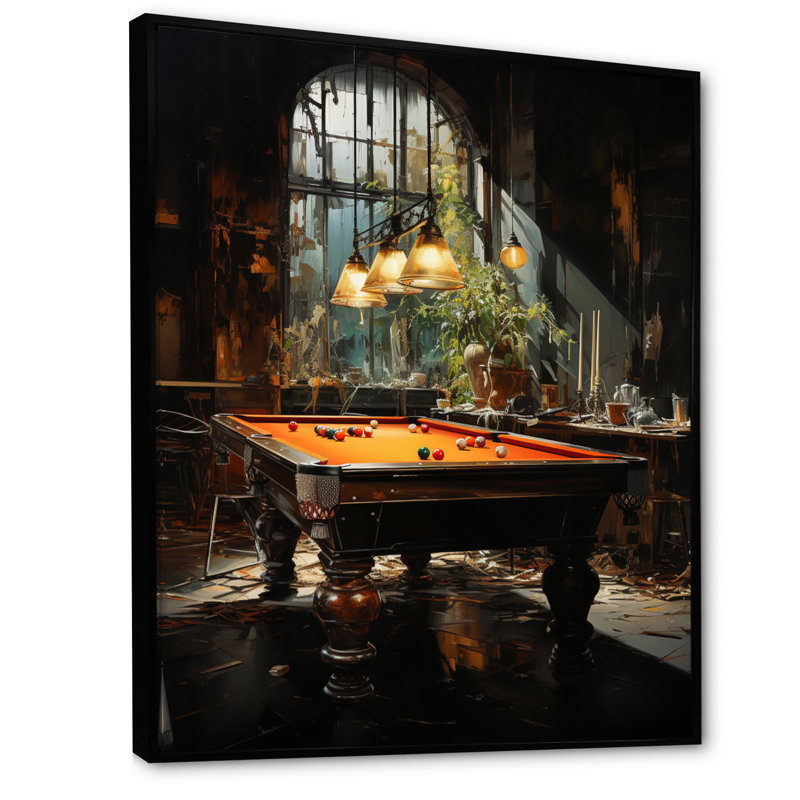 Curissa Billard Shadows In Motion I, reproduction d'art sur toile, Cadre flottant noir, H 32 po x l 16 po x P 1 po