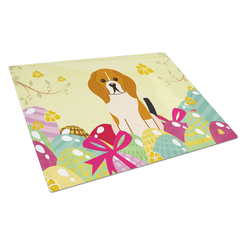 The Holiday Aisle Saroyan Glass Beagle Tricolor Cutting Board
