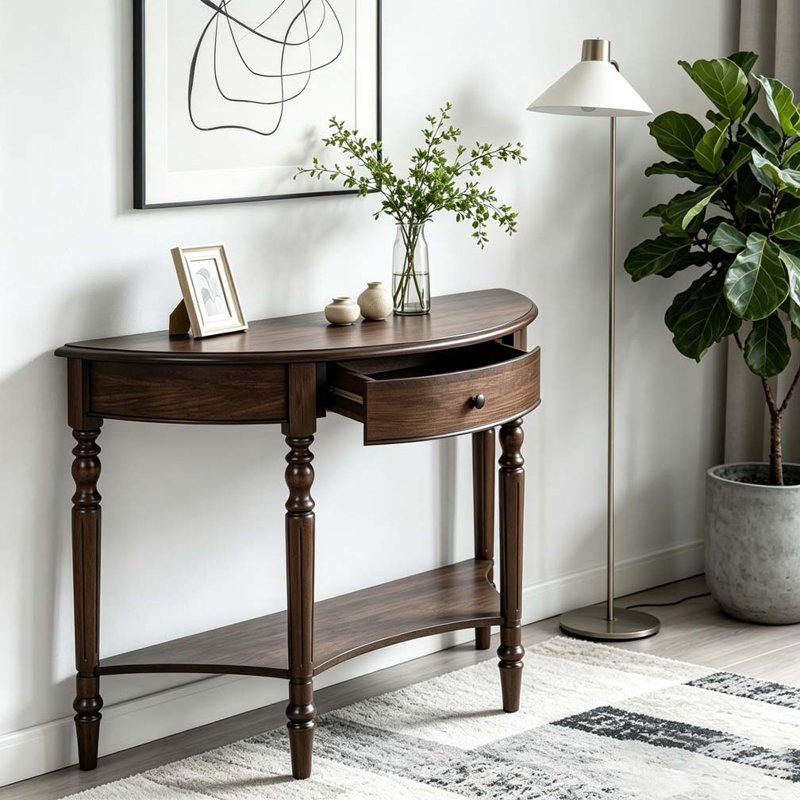 Console avec tiroir et tablette Farmhouse, Espresso