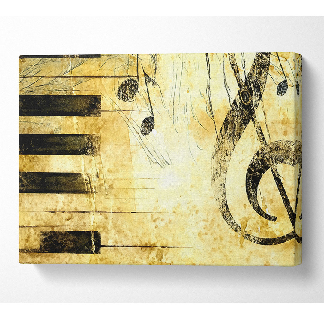 Alte Musik Partitur Hintergrund - Wrapped Canvas Kunstdrucke