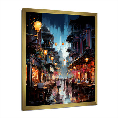 Leno, Thaïlande, nuit, flottant, bazar II, reproduction sur toile