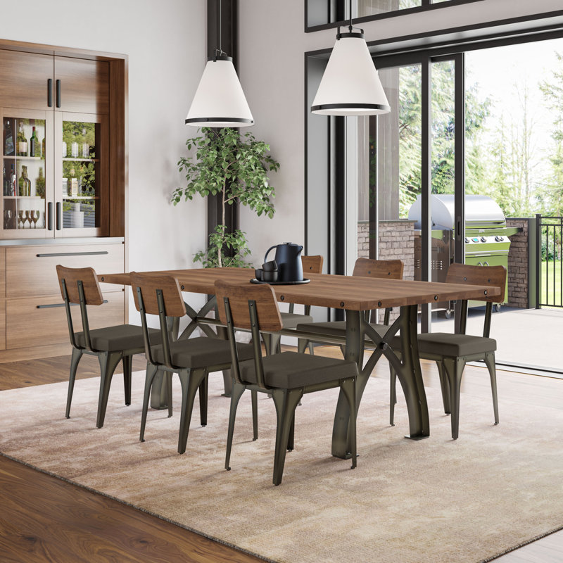Ensemble de salle à manger Kusum, 7 pièces : table, 6 chaises