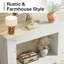 Console industrielle avec tablette de rangement, blanc