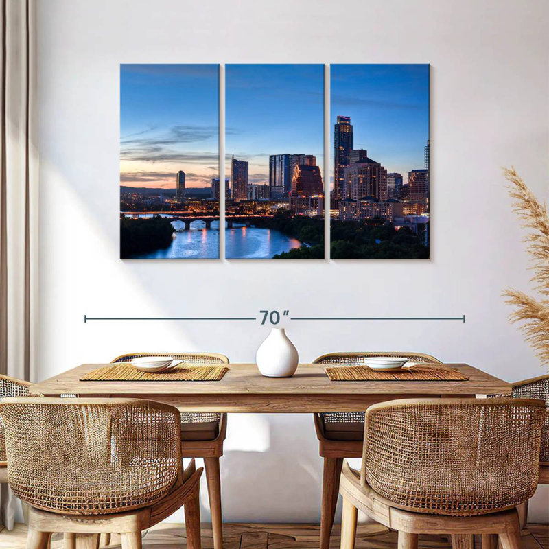 Glowing Downtown Austin, 36" H x 57" W