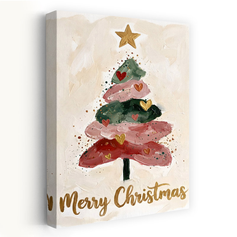 Abstract Christmas Tree Abstract Modern Christmas Tree Landscape Nature Wall Art Print, 45.72cm H x 30.48cm W
