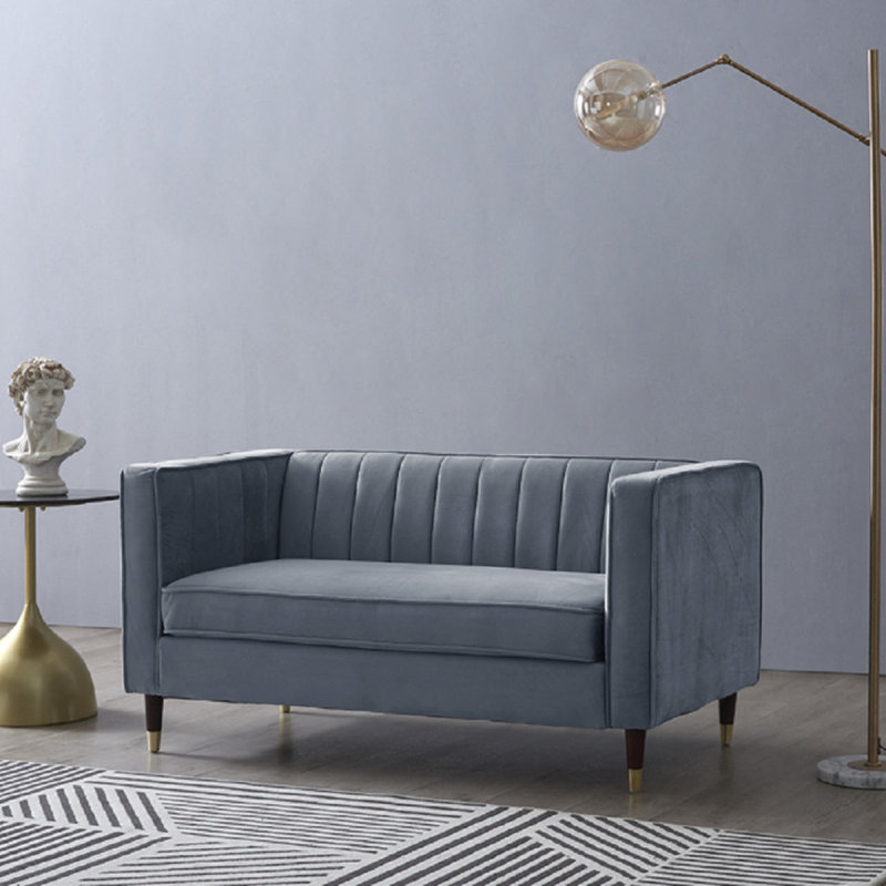 Dougherty 2 Seater Velvet Sofa, Grey