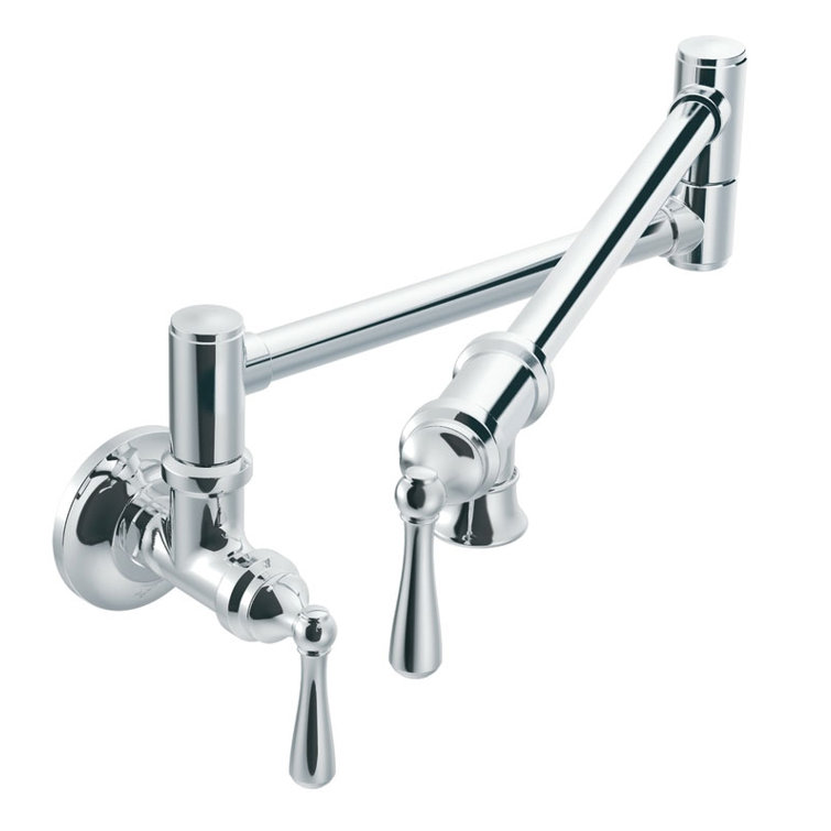 Moen S664 Moen Traditional Wall Mount Swing Arm Folding Pot Filler Kitchen Faucet
