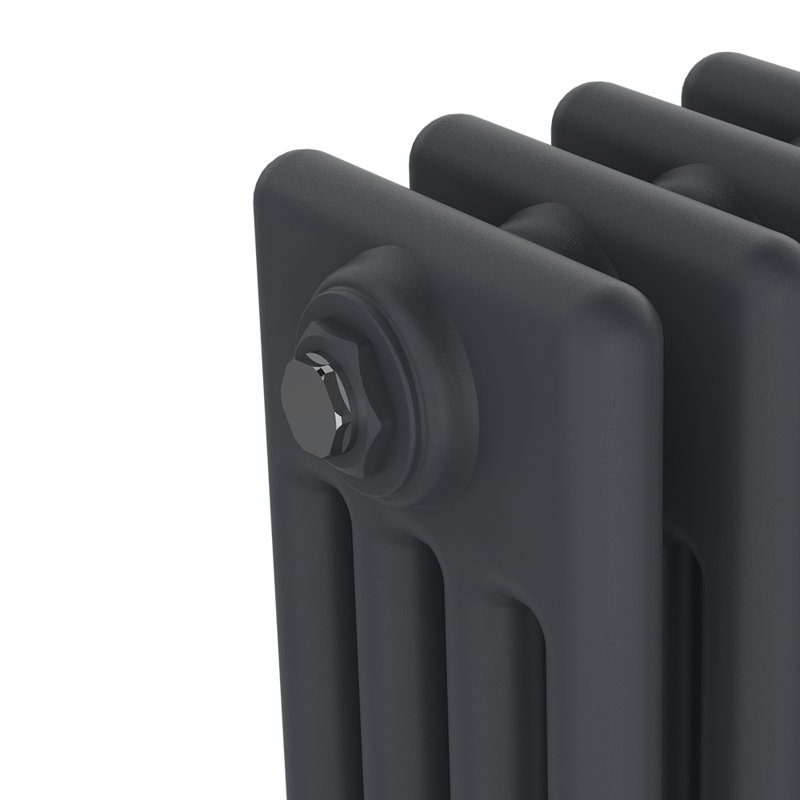 Adamsville Vertical Traditional 4 Column Radiator 1500x200mm, Anthracite