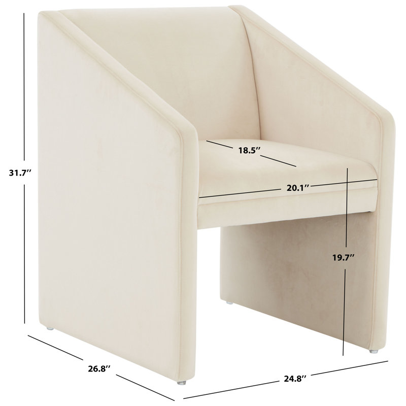 Dimeo Upholstered Armchair, Cream Velvet