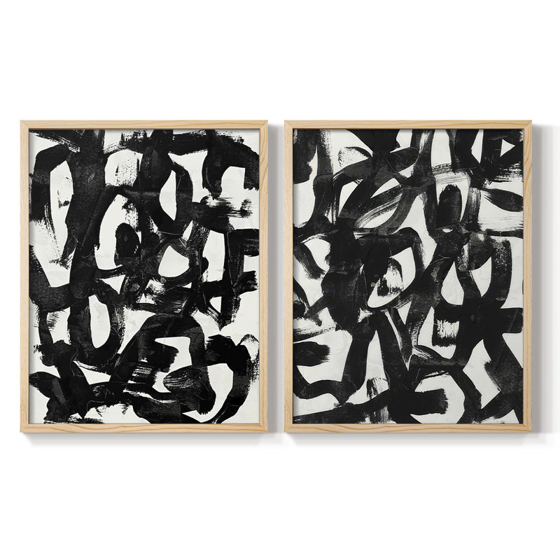 «Graffiti Tangle I», reproduction encadrée de qualité supérieure - prête à être accrochée - aucun clou requis - aucun clou requis