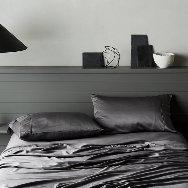 Signature Sateen Pillowcase, Full / Double Pillowcase + Pillowcases 2 Standard, Slate