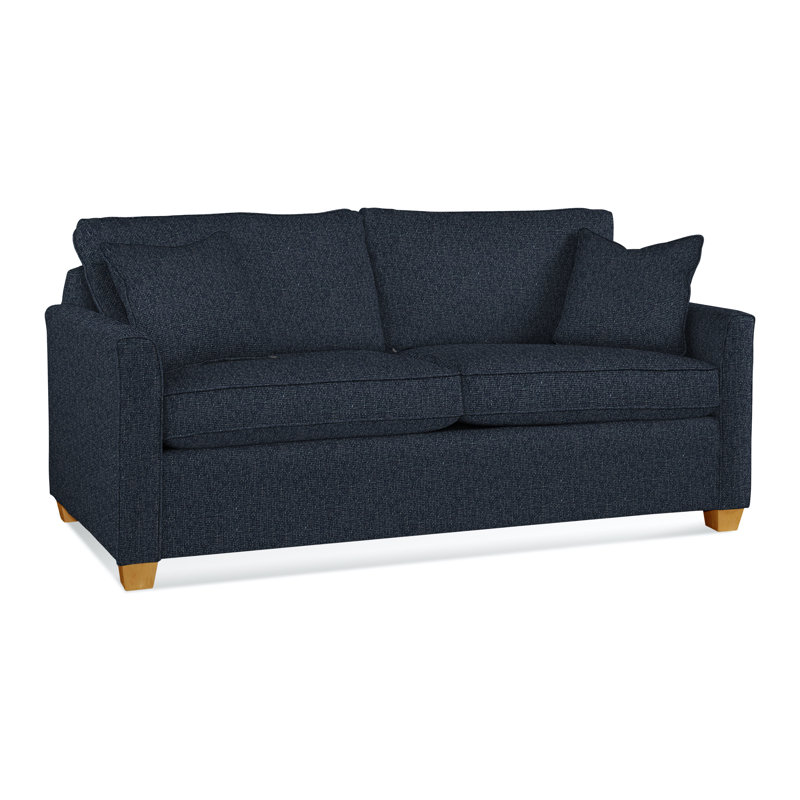Charleston 77" Sleeper Sofa, Honey, Gel Memory Foam, Navy 100% Polyester