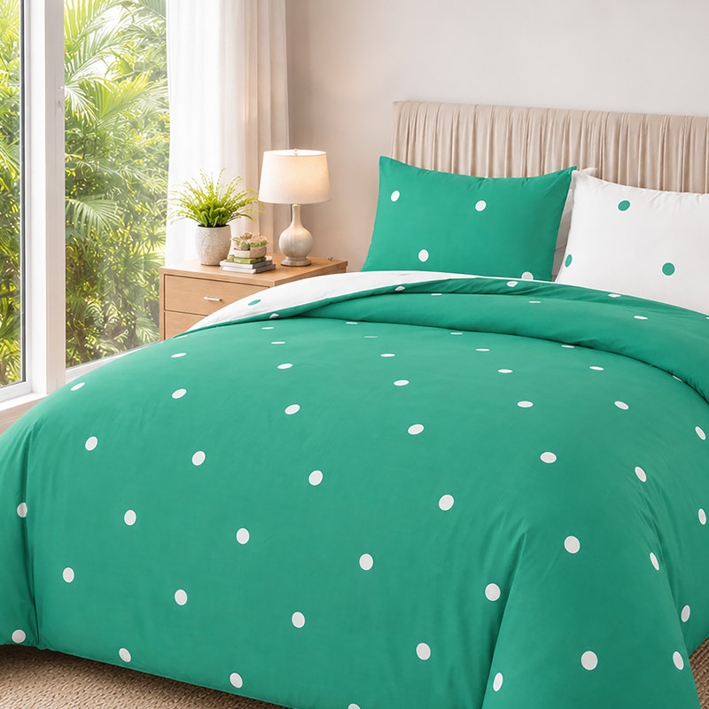 Microfiber Polka Dots Duvet Cover Set, DOUBLE