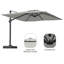 Parasol de patio carré en porte-à-faux 11 pi (sans base de parasol)-282861616