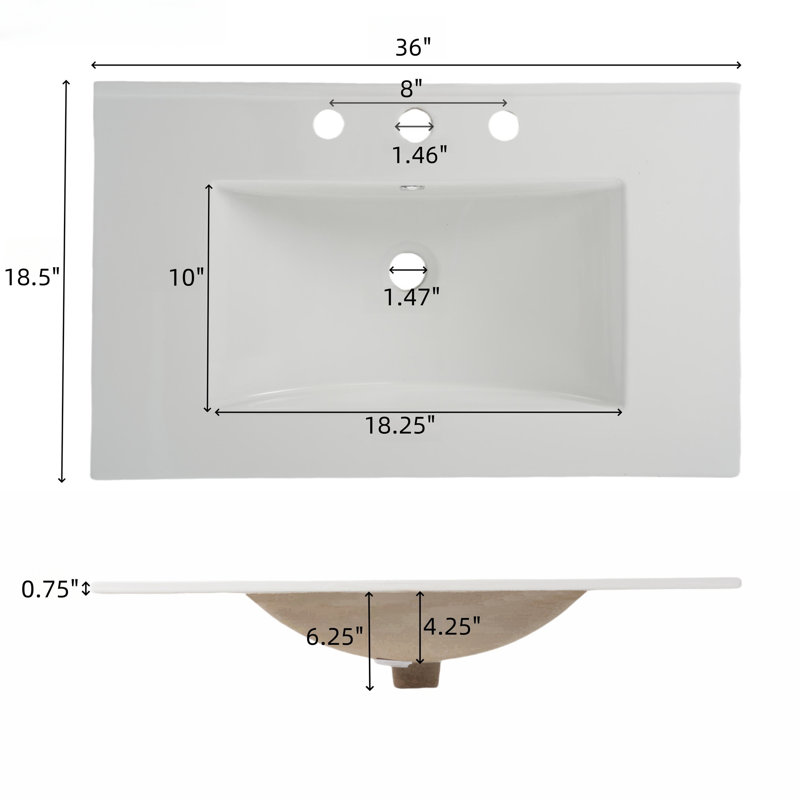 Meuble-lavabo 36 po avec lavabo en céramique, Rose