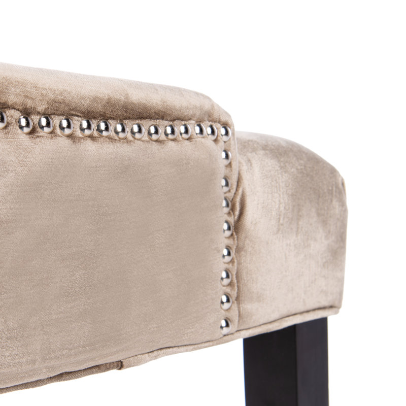 Chaise d'appoint capitonnée Abby, Sauge antique, Espresso