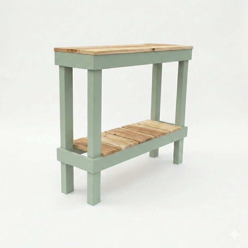 Table de canapé Topher, Naturel / vert sauge