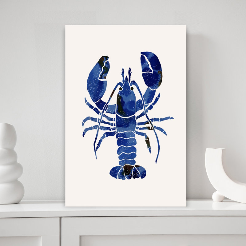 Aquarelle, homard bleu, homard abstrait, art mural, H 18 po x l 12 po