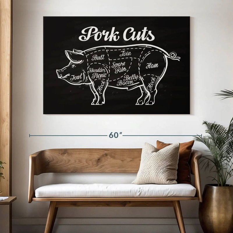 Yarlin Pork Cuts, 34" H x 51" W