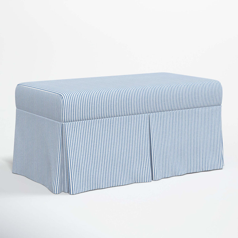 Banc de rangement Chaplin, Bleu rayé BCBG