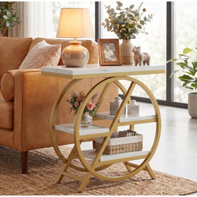 Zekira 25.59'' W 3-Shelf End Table