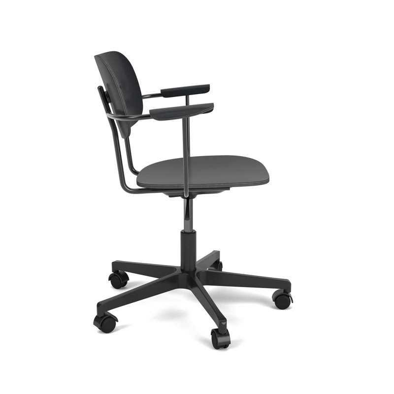 Co Swivel Task Chair, Black Oak/Black