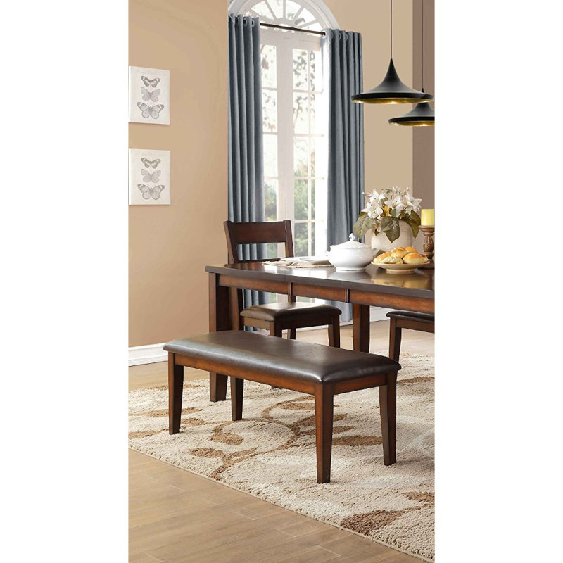 Faux Leather Upholstered Bench, Brown
