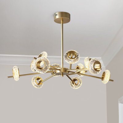 12 - Light LED Sputnik Modern Linear Chandelier