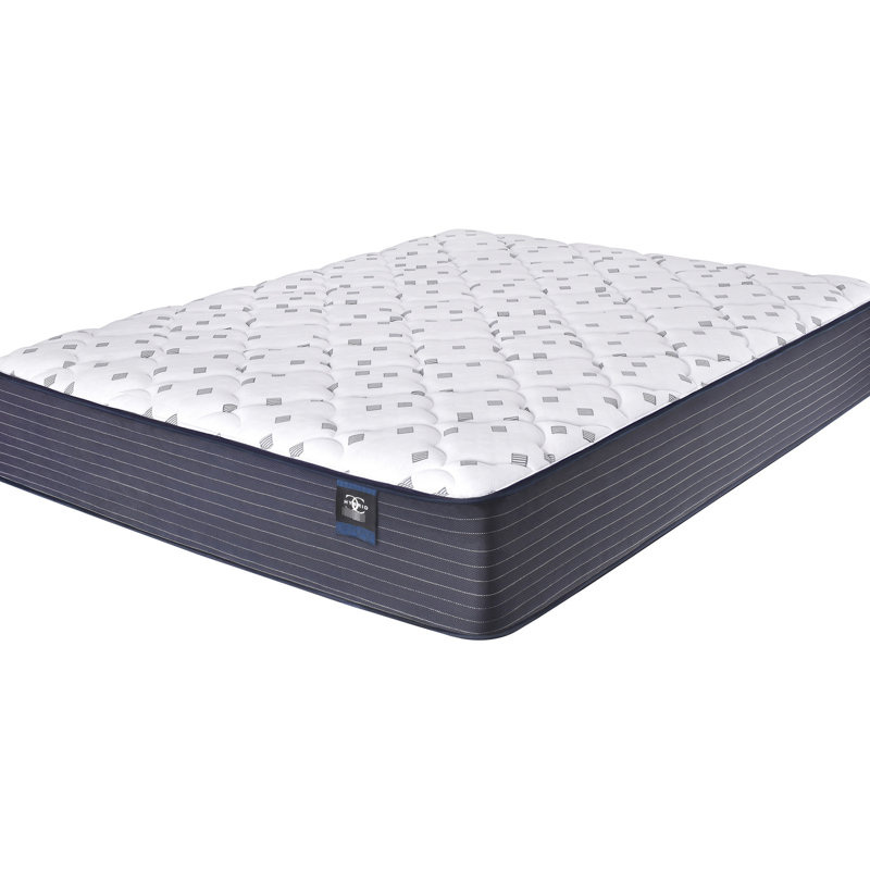 Matelas simple - Confort 11,5 po. Mousse pour une bonne nuit de sommeil. Double atténuation des couches moyennes. Soutient la durabilité. Support lombaire Marvelous Middle®. Système de ressorts bord à bord. Blanc et bleu 11,5 po