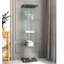 Vitrine noire en verre avec 4 tablettes et porte