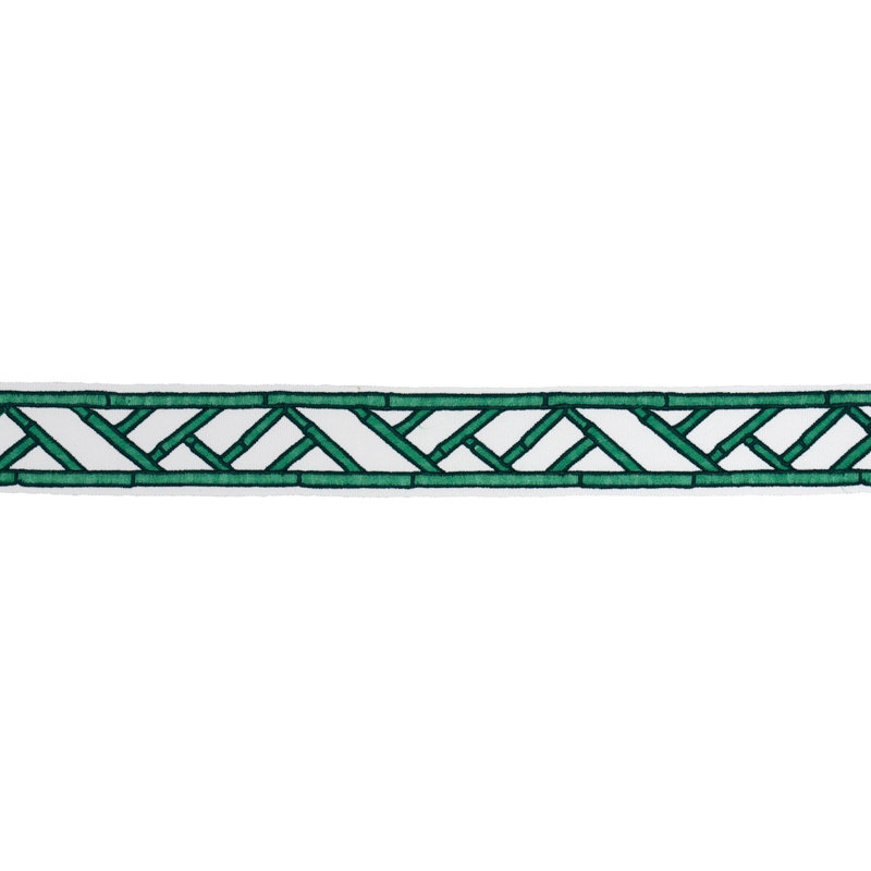 Schumacher x David Kaihoi Bamboo Trellis Tape, Green