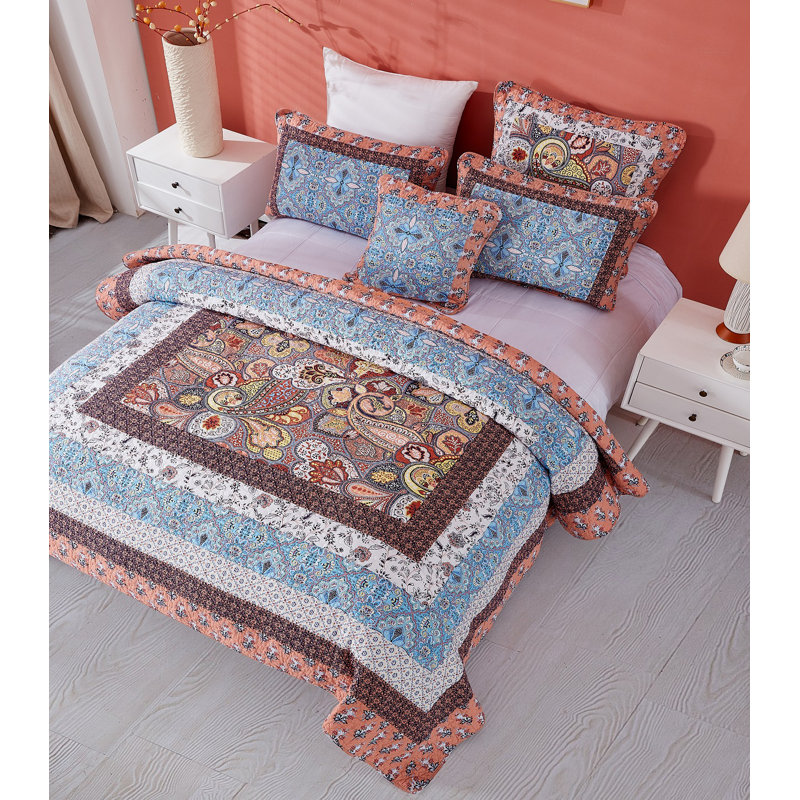Cotton Paisley Quilt, Twin