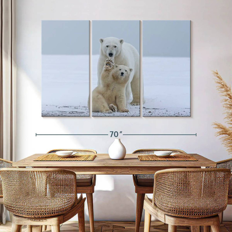 Brampt Polar Bear Waving, 32" H x 50" W