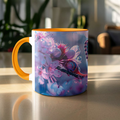 Handmade Ceramic Porcelain Coffee Mug Teacup and Saucer