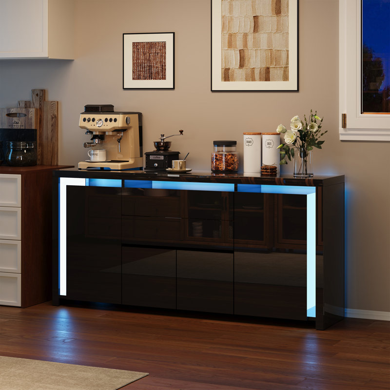 160cm Sideboard, Black