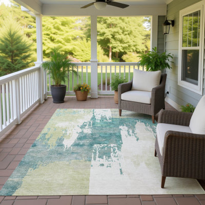 Tapis abstrait lavable à la machine intérieur / extérieur ACN2347