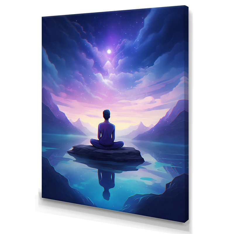 " Namaste By The Mountains I ", 32" H x 16" W x 1" D, Wrapped Canvas