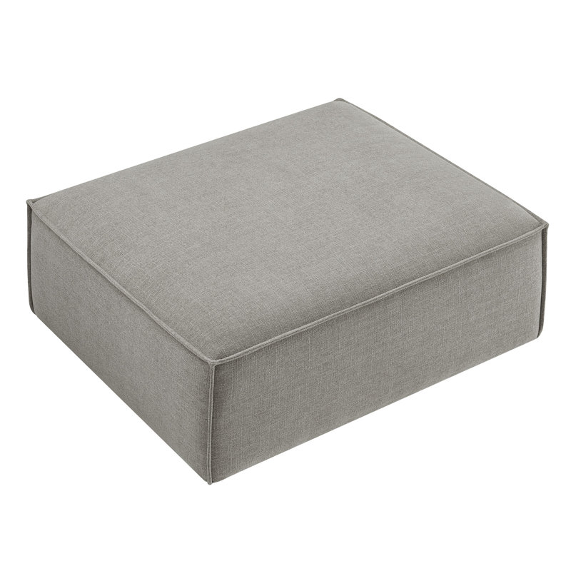 Restore Performance Fabric Upholstered Modular Ottoman In Pewter, Pewter