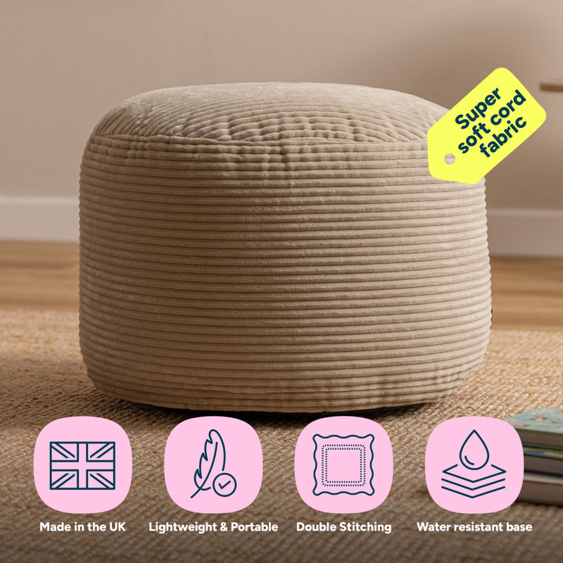 Milano Corduroy Footstool, Beige