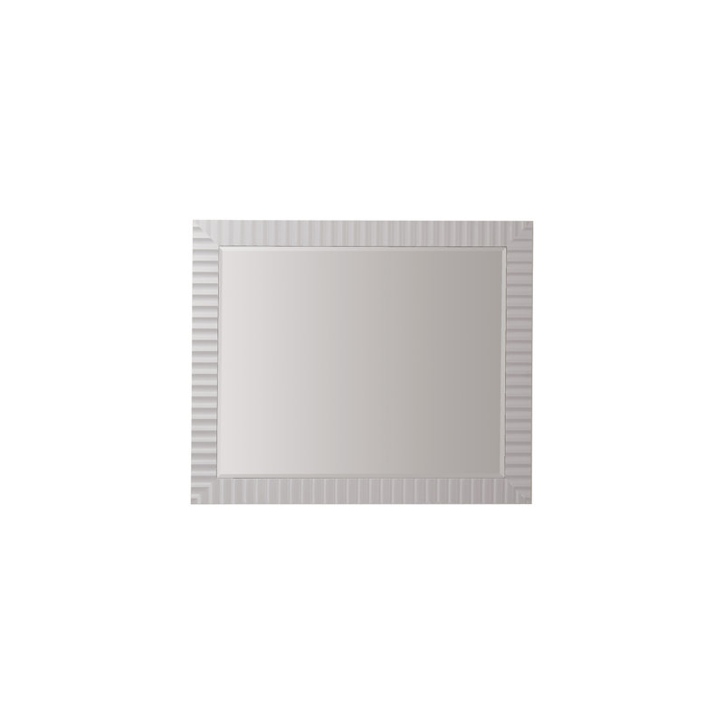 Laspisa Wood Convex Wall Mirror, 36" x 36", Paris Gray