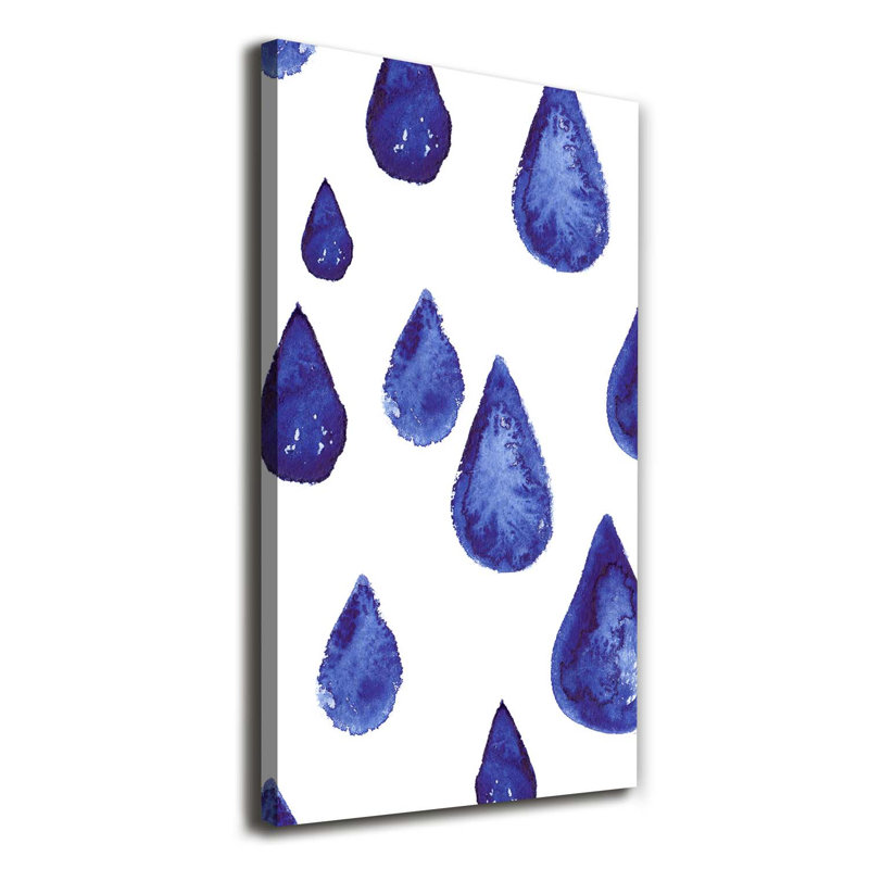 Blue Drops - Wrapped Canvas Print