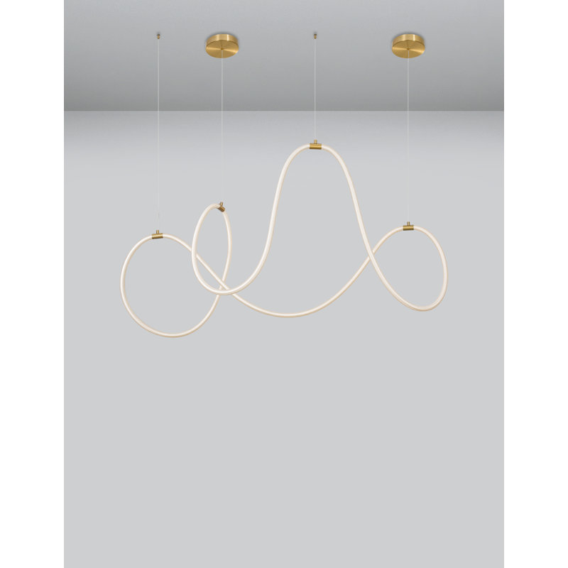 1 - Light Brass Gold LED Unique/Statement Pendant