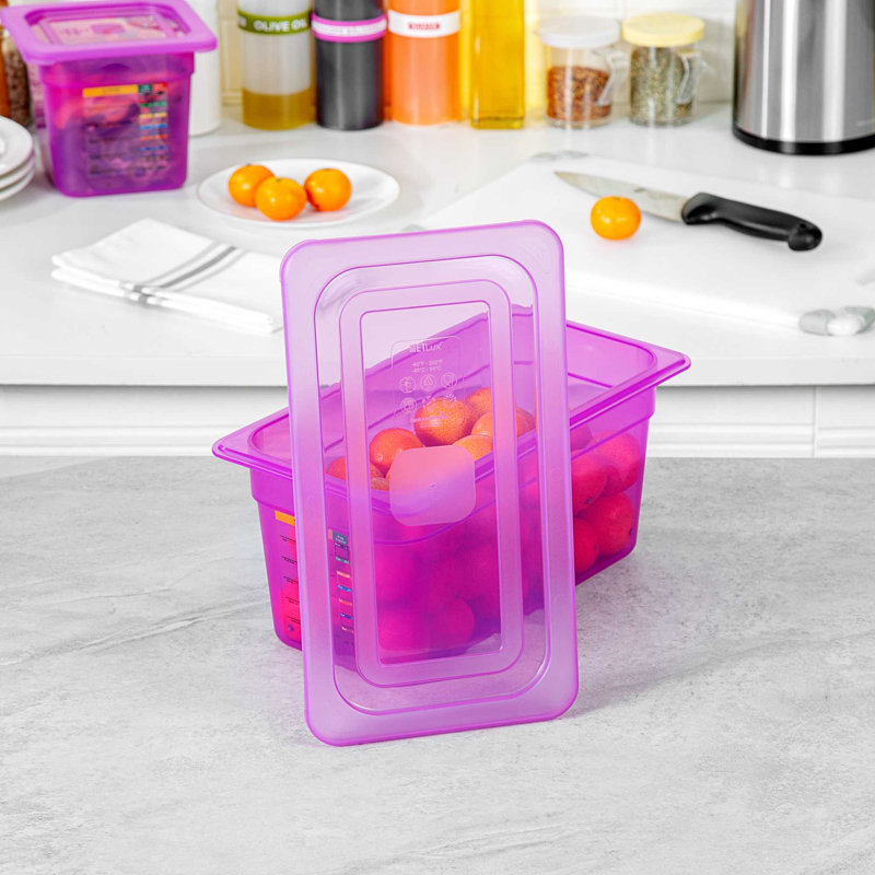  Couvercle de rangement pour aliments 1 paquet de 12,6 x 7 pouces en plastique empilable allant au micro-ondes